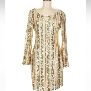 Gold sequin cocktail dress: perfect for New Year’s Eve